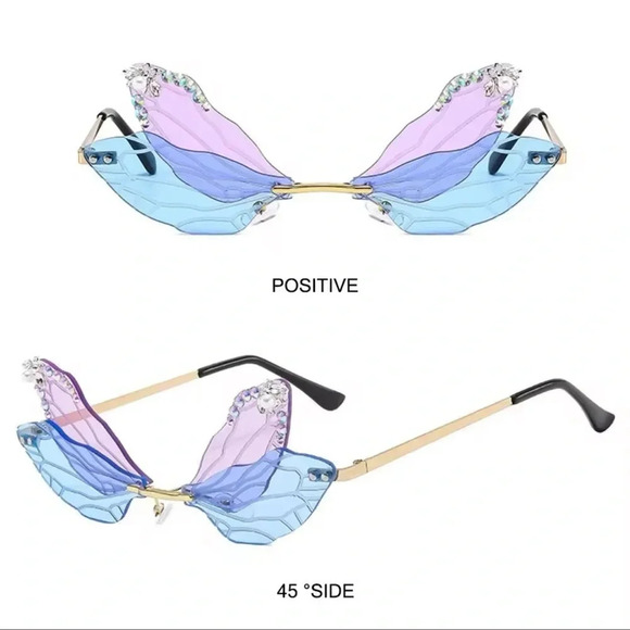 Dragonfly Wings Blue Purple Sunglasses main image 5